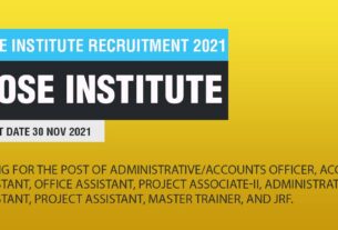 Bose Institute Recruitment 2021 Job Listing thumbnail.