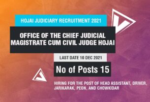 Hojai Judiciary Recruitment 2021 Job Listing thumbnail.