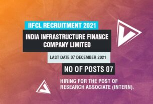 IIFCL Recruitment 2021 Job Listing thumbnail.