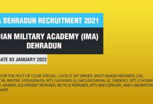 IMA Dehradun Recruitment 2021 Job Listing thumbnail.