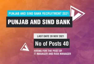 Punjab and Sind Bank Recruitment 2021 Job Listing thumbnail.