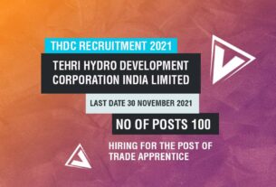 THDC Recruitment 2021 Job Listing Thumbnail.