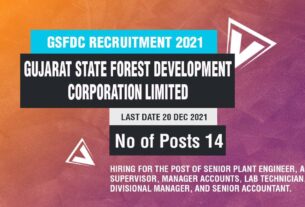 GSFDC Recruitment 2021 Job Listing thumbnail.