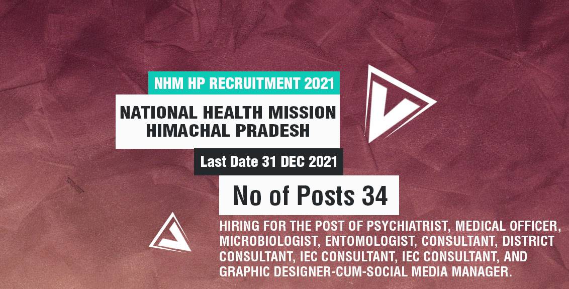 NHM HP Recruitment 2021 for Psychiatrist, Medical Officer