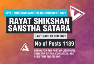 Rayat Shikshan Sanstha Recruitment 2021 Job Listing Thumbnail.