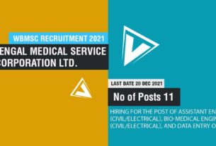 WBMSC Recruitment 2021 for Data Entry Operator