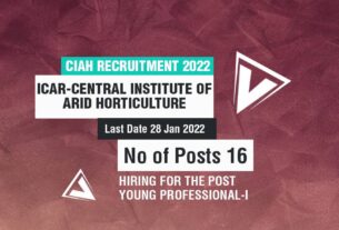 CIAH Recruitment 2022 for Young Professional-I