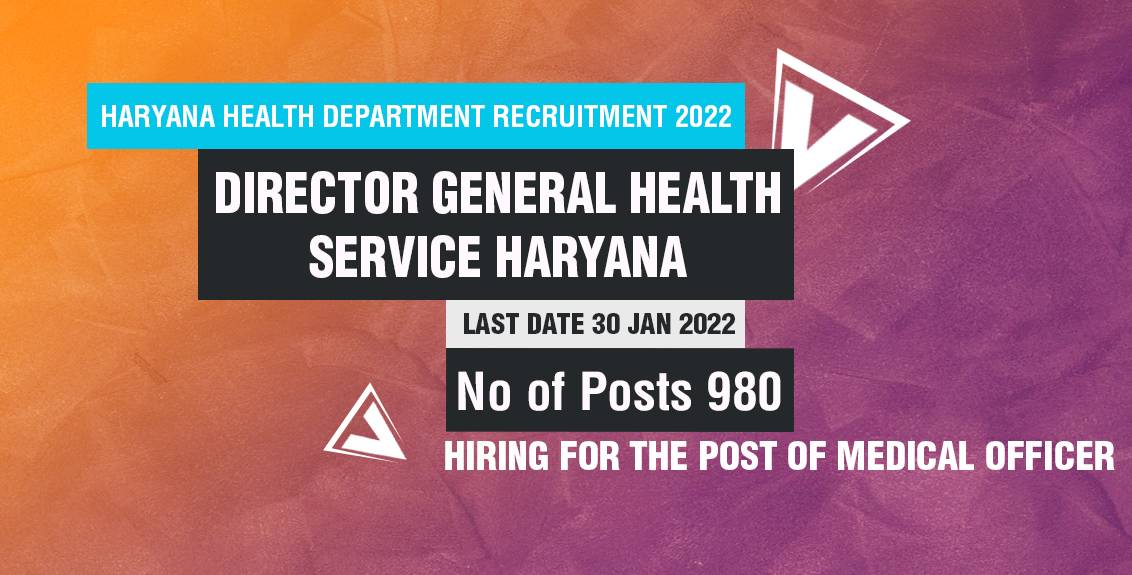 Haryana Health Department Recruitment 2022 for Medical Officer